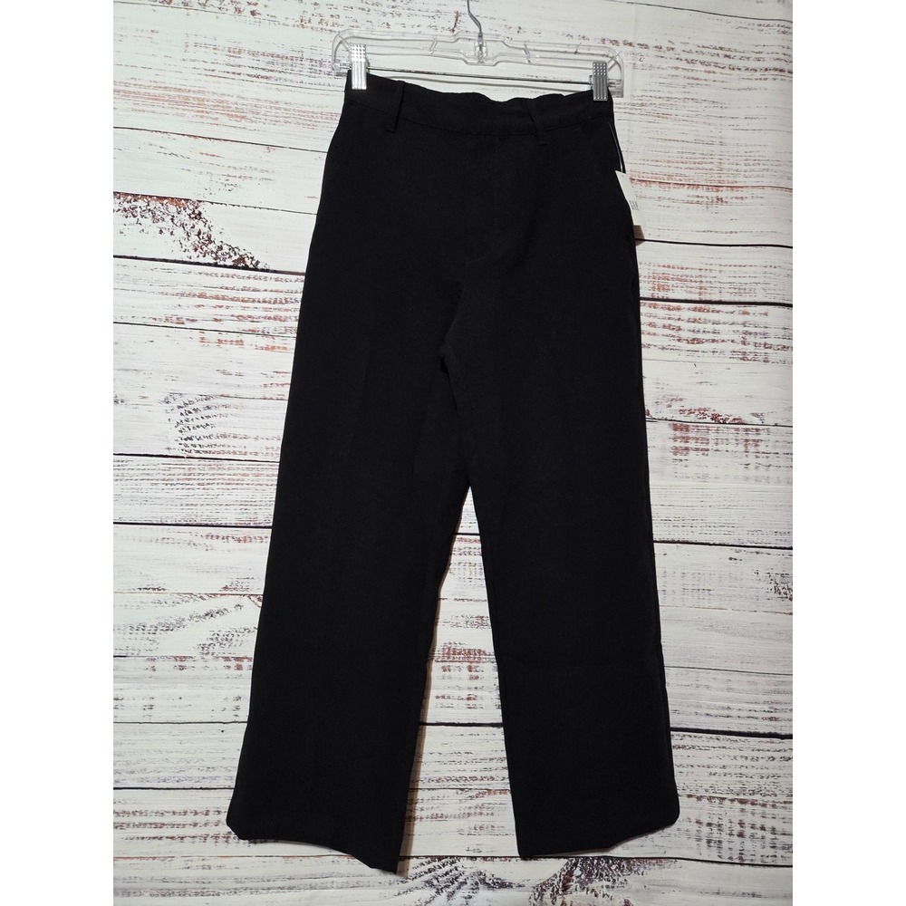Gap Women Black High Rise Wide Leg Crop Trousers Pants 2 Petite NWT